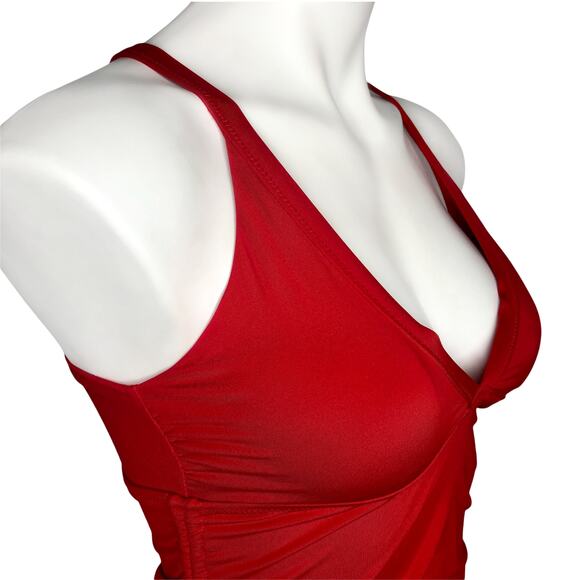 Athleta Red Side Scrunch Swim Tank - Size Small - Picture 5 of 13